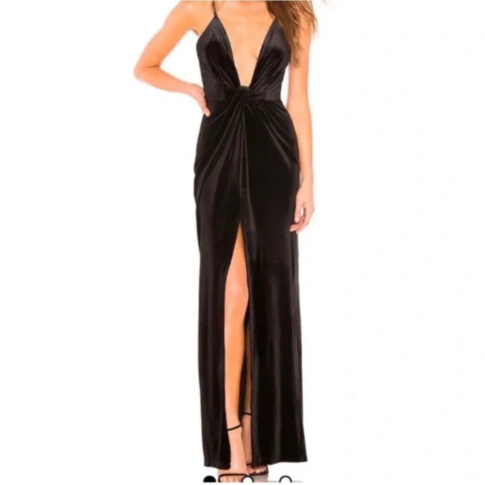 Superdown Aurora Deep V Maxi Dress